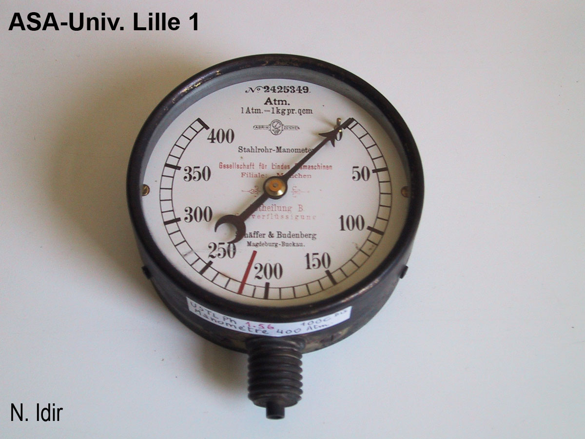 Phymuse, Musée de la physique 5.3. 9 Manomètre 400 Atm